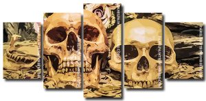 Vintage Skulls 5 Panels Paint By Numbers