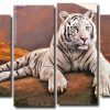 White Tiger 4 Panels Paint By Numbers