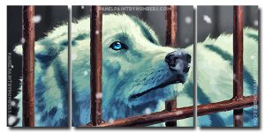 White Wolf 3 Panels Paint By Numbers