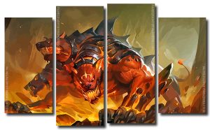 Wild Cerberus 4 Panels Paint By Numbers