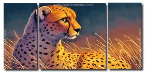 Wild Cheetah 3 Panels Paint By Numbers