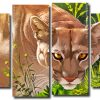 Wild Lioness 4 Panels Paint By Numbers