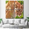 Wild Lioness Square Panels Paint By Numbers