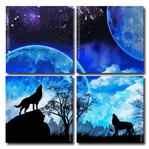 Wolves Howling Square Panels Paint By Numbers