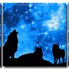 Wolves Silhouette 3 Panels Paint By Numbers