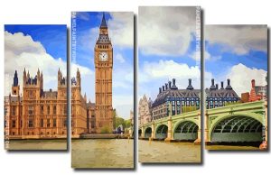 Wonderful London City 4 Panels Paint By Numbers