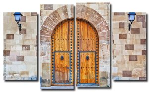 Wooden Castle Doors 4 Panels Paint By Numbers