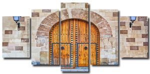 Wooden Castle Doors 5 Panels Paint By Numbers