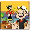 Young Popeye And Olive 3 Panels Paint By Numbers