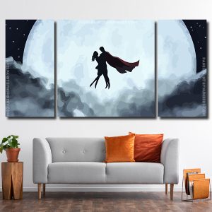 Superman and His Lover 3 Panels Paint By Numbers