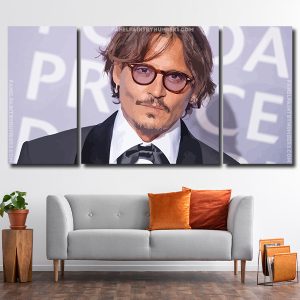 The American Actor Johnny Depp 3 Panels Paint By Numbers