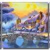 Winter Landscape House 3 Panels Paint By Numbers