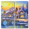 Winter Landscape House Square Panels Paint By Numbers