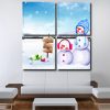 Winter Snowman Square Panels Paint By Numbers