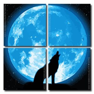 Wolf Howling Square Panels Paint By Numbers