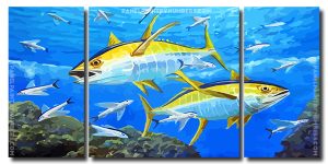 Yellowfin Tuna 3 Panels Paint By Numbers