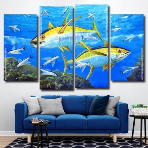 Yellowfin Tuna 4 Panels Paint By Numbers