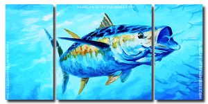 Yellowfin Tuna Fish 3 Panels Paint By Numbers