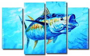 Yellowfin Tuna Fish 4 Panels Paint By Numbers