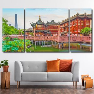 Yu Garden Shanghai 3 Panels Paint By Numbers