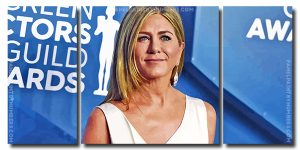 The Actress Jennifer Aniston 3 Panels Paint By Numbers